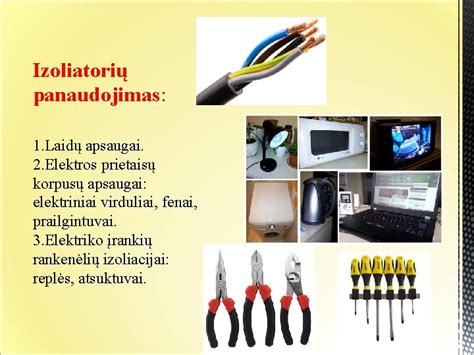 elektros laidininkai ir izoliatoriai schema