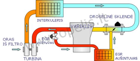 schema EGR sistemos veikimo principo