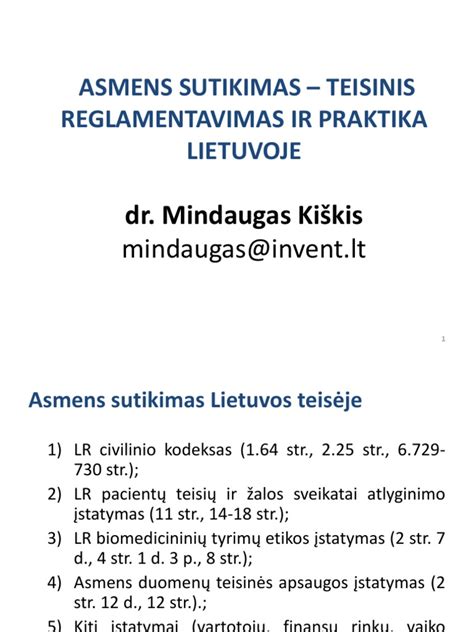 Teisinis reglamentavimas Lietuvoje