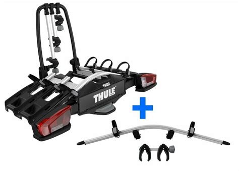 THULE VeloCompact 926 dviračių laikiklis su adapteriu ant kablio (nuotrauka)