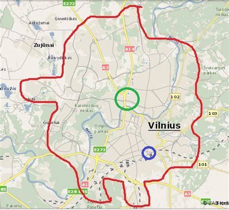 žemėlapis su Lentvario g. techninės apžiūros stoties vieta ir užstatyta viešojo transporto stotele