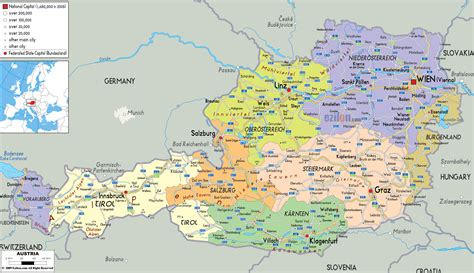 Teisėsaugos žemėlapis su sulaikymo vietomis (Italija, Slovėnija, Austrija)