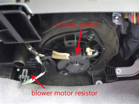 schema, showing the location of the fan resistor in a car
