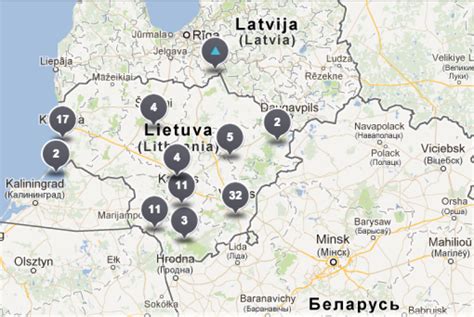 Interaktyvus Lietuvos žemėlapis su pažymėtomis dalių prekybos vietomis