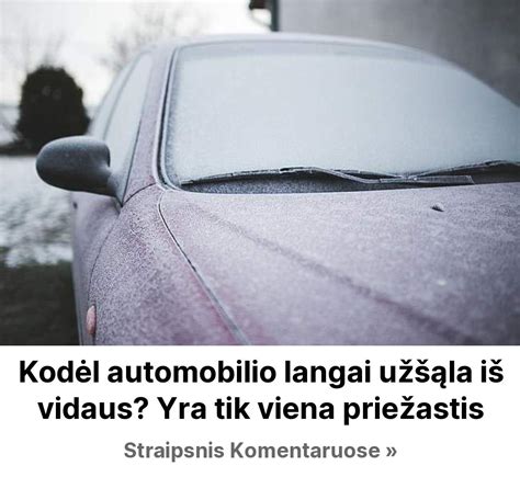 automobilio langai padengti šerkšnu