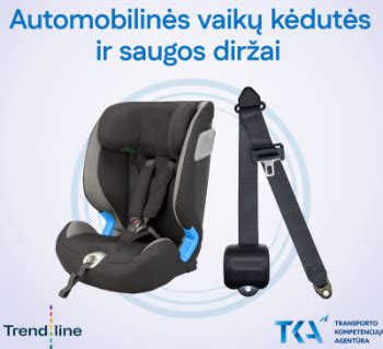 Schema, iliustruojanti automobilinės kėdutės saugos diržų sistemą ir tvirtinimo taškus