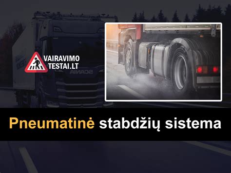 Oro rezervuarų ir vožtuvų diagrama pneumatinėje stabdžių sistemoje