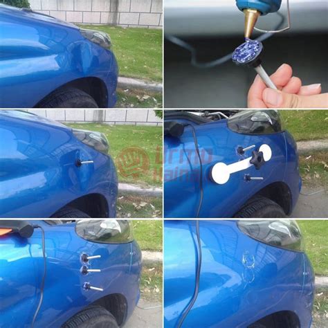 Tematinė nuotrauka, vaizduojanti automobilio įlenkimų tiesinimą