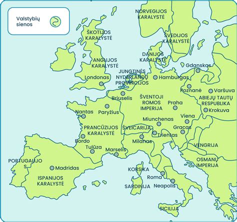 scheminis maršrutų tinklas tarp Europos ir JK