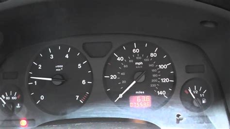 The Opel Astra G dashboard with the SRS indicator lit up