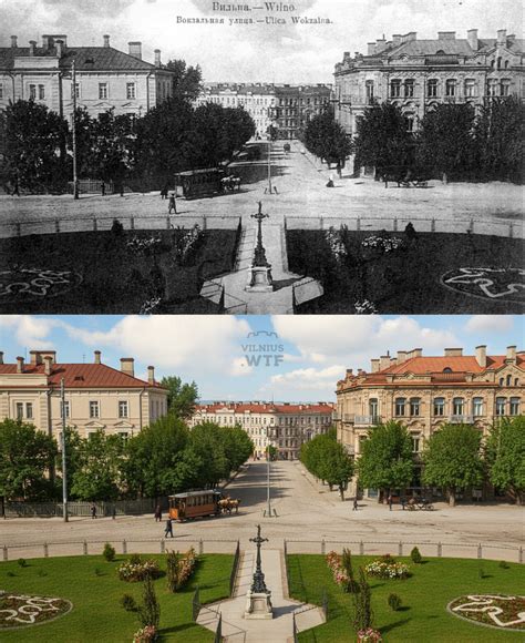 vaizdas į Piotrkowska gatvę Lodzėje su skulptūromis