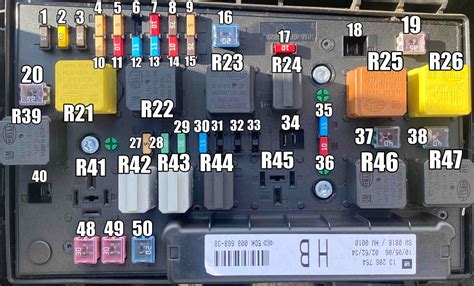 Opel Astra H generatoriaus schema su pažymėtais pagrindiniais komponentais