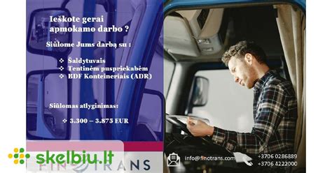 vairuotojas su vilkiku užsienyje