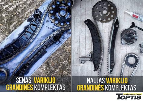 Schema, iliustruojanti paskirstymo diržo ir grandinės veikimą variklyje