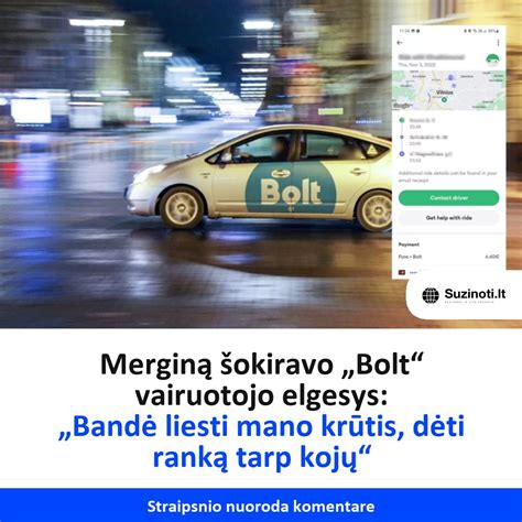 Bolt vairuotojo programėlės ekranvaizdis
