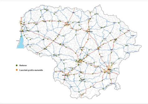 Centrako servisų tinklo žemėlapis Lietuvoje ir Latvijoje