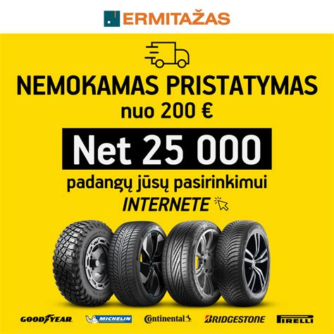 Asortimentas naujų padangų sandėlyje