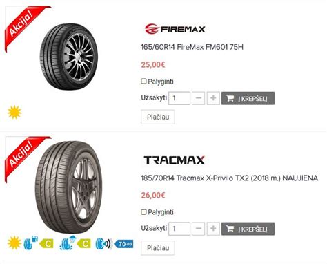 Akcijos ir išpardavimai naujoms padangoms