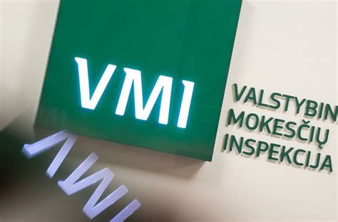 VMI logotipo ir administracinių baudų simbolių koliažas