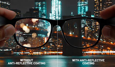 schema of anti-reflective coating on eyeglass lenses