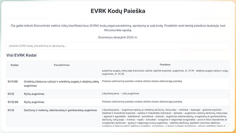 schematiškas EVRK kodų paieškos proceso vaizdas