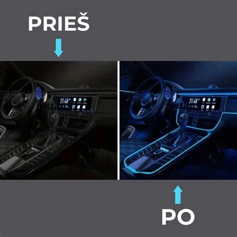 Schematinis automobilio apšvietimo sistemų vaizdas