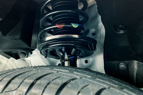 Automobilio pakabos elementai: amortizatorius, spyruoklė, traukė