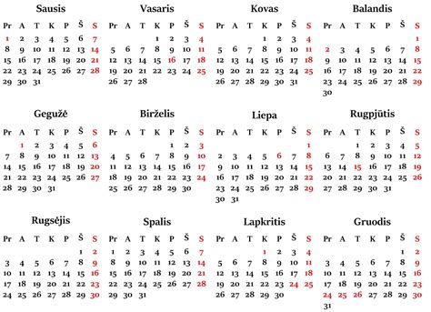 Kalendorius su pažymėtu 6 mėnesių laikotarpiu