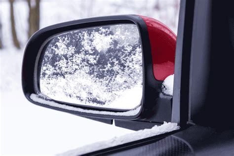 Thematic photo of a car with heated side mirrors in winter