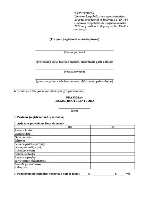 Teistumo registro išrašo pavyzdys