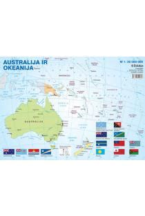 Australijos kelių žemėlapis su degalinių vietomis