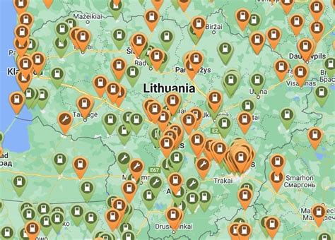 Žemėlapis: Elektromobilių įkrovimo stotelių tinklas Lietuvoje