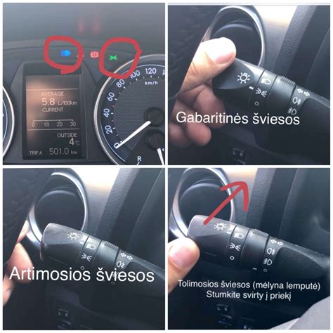 Volvo automobilio priekiniai žibintai ir gabaritinės šviesos