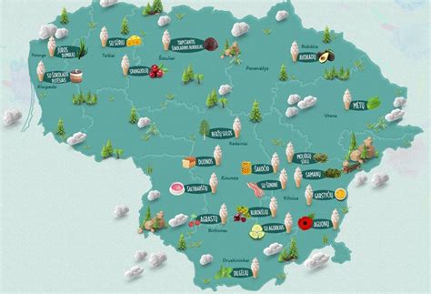 Žemėlapis, rodantis populiarias vietas Lietuvoje, kur galima rasti ratlankių pardavėjų