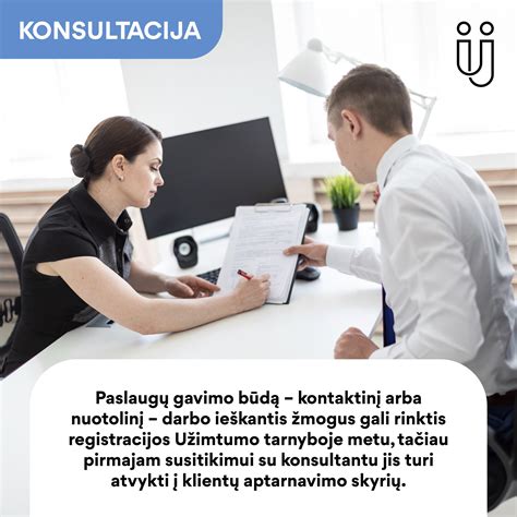 „Regitros“ pastatas arba klientai padalinyje, rodantis paslaugų teikimą