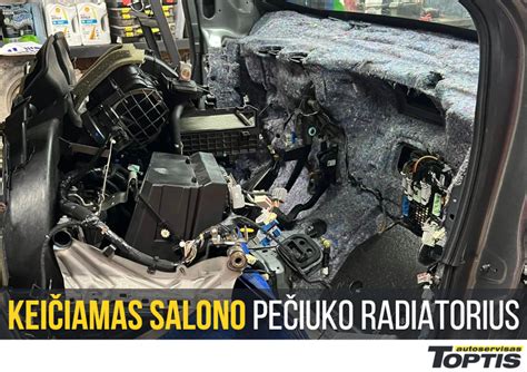 Užsikimšusio automobilio šildymo radiatoriaus pavyzdys