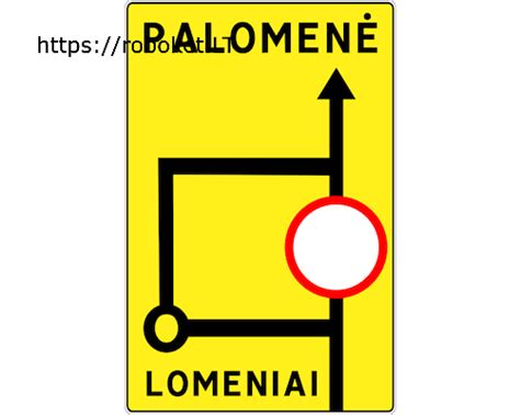 Schema: kelio ženklo atramos tipiniai matmenys ir elementai
