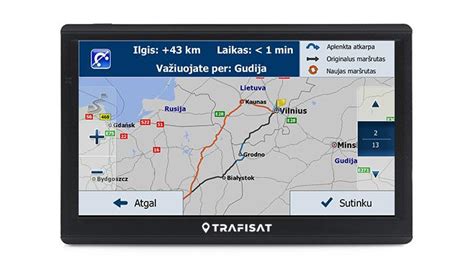 Nauja automobilinė navigacija su lietimui jautriu ekranu ir rodančiais žemėlapiu