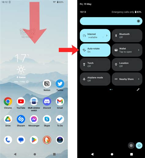 Android Auto meniu ekrano nuotrauka
