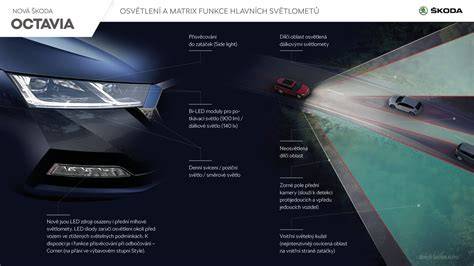 Infografika: Skirtingų Škoda Octavia odinio salono konfigūracijos ir variklių schema