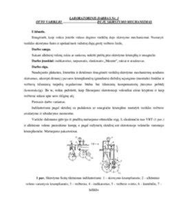 Variklio schemos iliustracija su dujų skirstymo mechanizmu