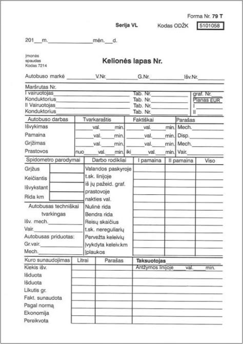 Infografika: kelionės lapo pavyzdys