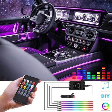 Schema, iliustruojanti LED juostos montavimą automobilio kojų erdvėje