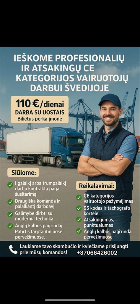 Infografika: vairuotojų darbo kategorijos ir reikalavimai