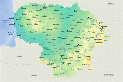 Lietuvos žemėlapis su „Regitros“ padaliniais