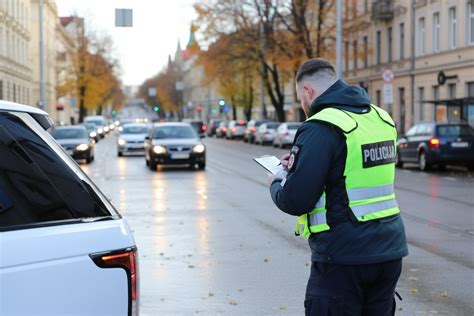 Policijos baudos kvitas ant automobilio stiklo