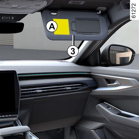 interaktyvus automobilio salonas su keleivio oro pagalvės išjungimo mygtuku