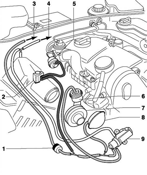 VW Passat B5 galinio valytuvo sistemos schema