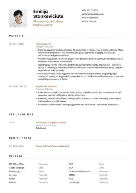 Infografikas: CV struktūros schema (kontaktinė informacija, įžanga, patirtis, išsilavinimas, įgūdžiai)