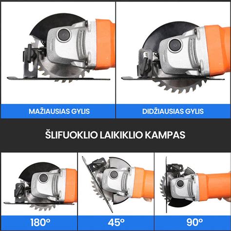 Infografika: Kampinio šlifuoklio naudojimo sritys